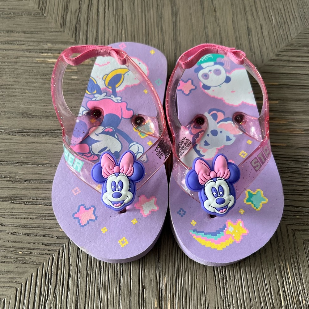 Disney Toddler Girls Minnie Mouse Flip Flop Slippers